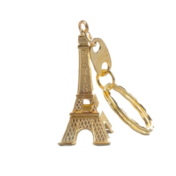 The Eiffel Tower Gold Keychain Iron Lady la Tour Eiffel Paris France Key Ring - Picture 2 of 16